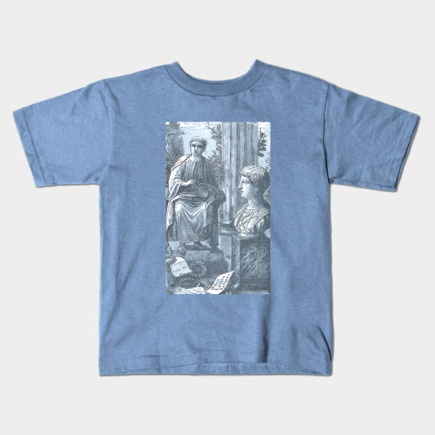 Old Engraving of Roman Poets Virgil and Horace Kids T-Shirt by Star Scrunch